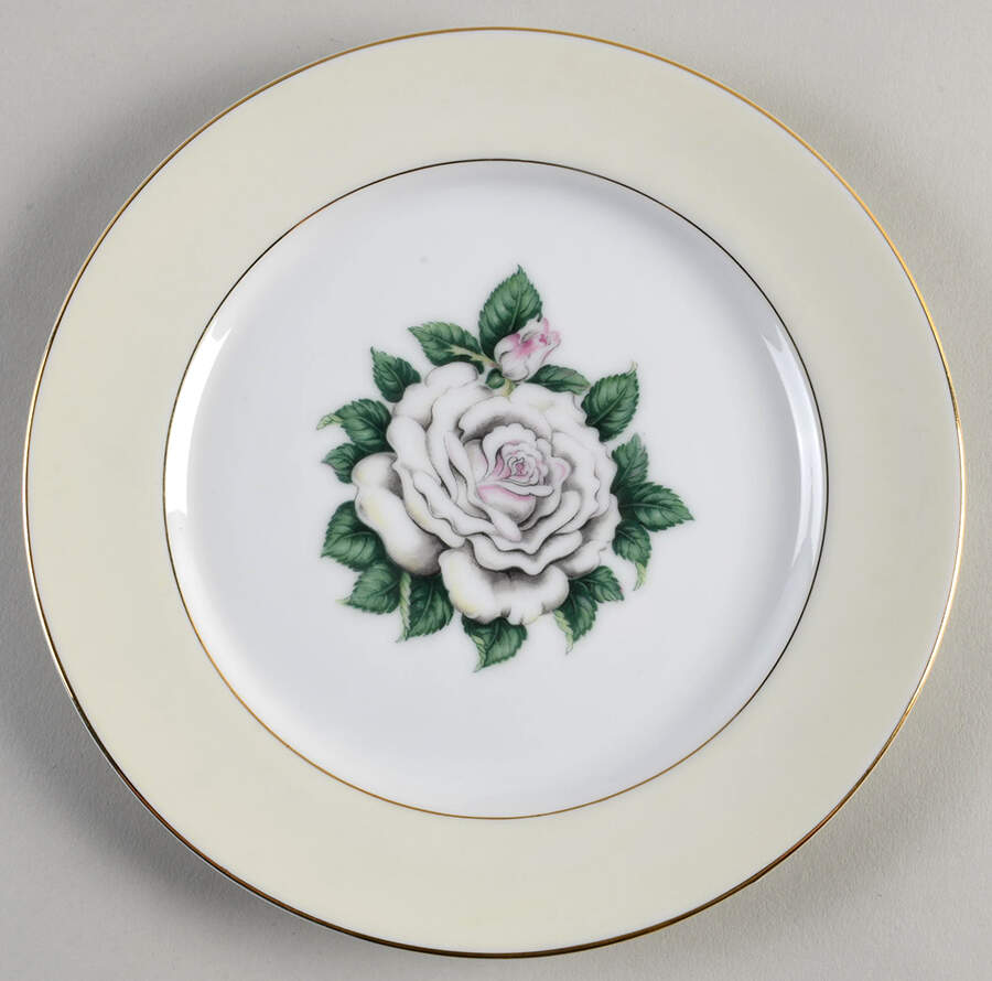 White Rose Salad Plate by King's Court-1