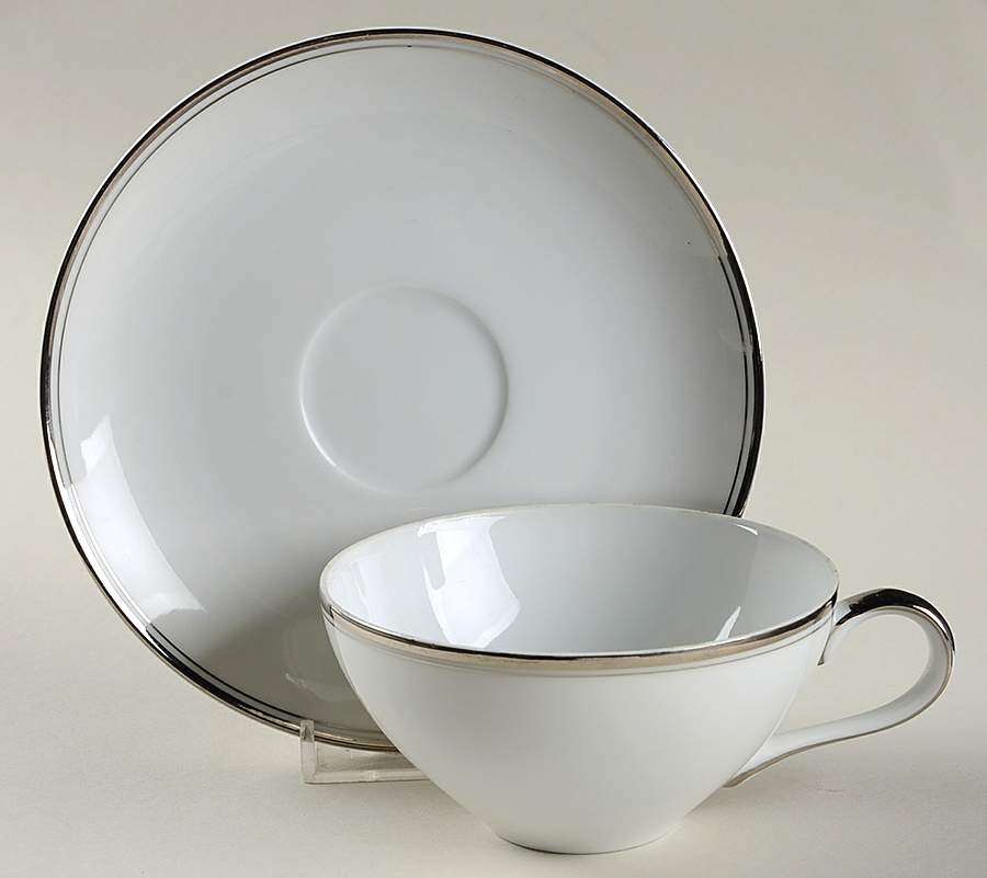 Silver Chalice Flat Cup & Saucer Set by Kimberly-1