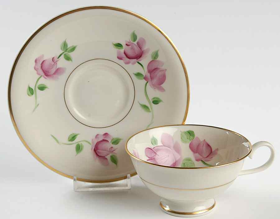 KIR4 Footed Cup & Saucer Set by Kirk-1