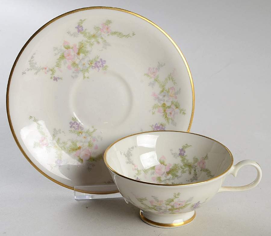 Normandy Footed Cup & Saucer Set by Kirk-1