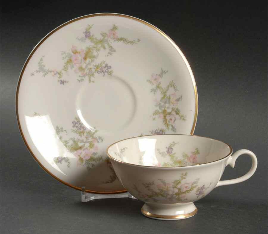 Normandy Footed Cup & Saucer Set by Kirk-1