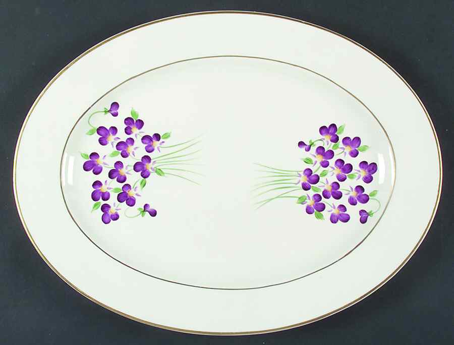 Violet 14" Oval Serving Platter by Kirk-1