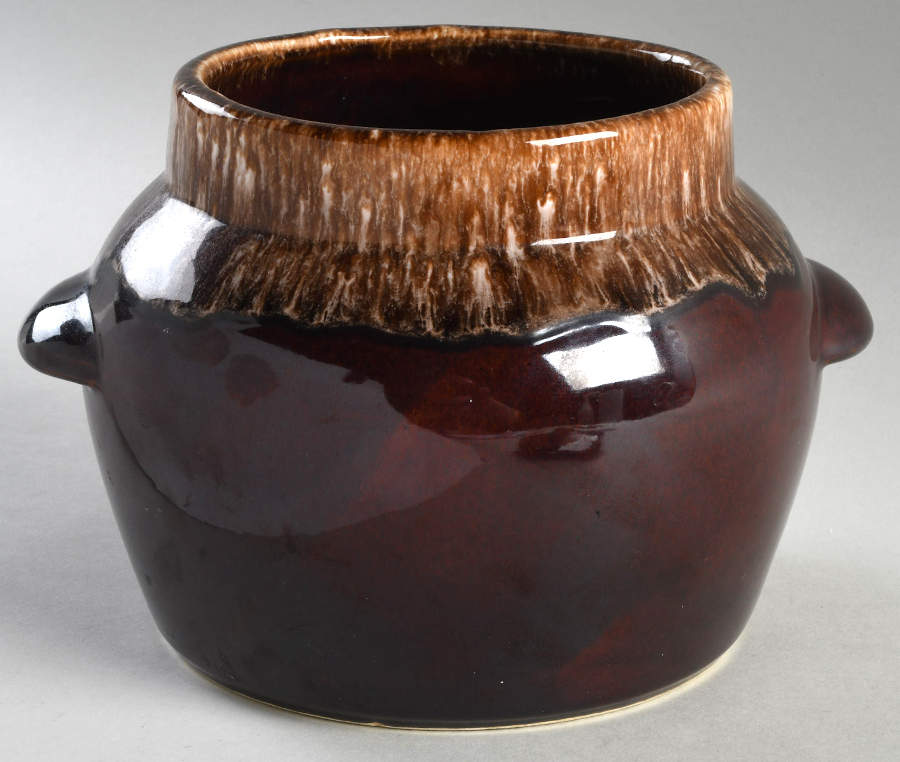 Brown Drip Bean Pot No Lid by Kathy Kale-1