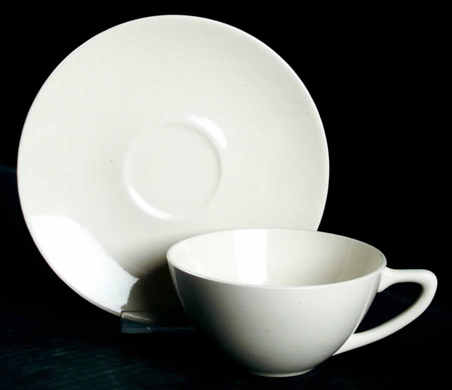 Accent White Flat Cup & Saucer Set by Edwin Knowles-1