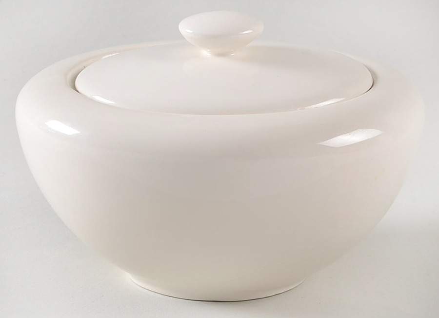Accent White Sugar Bowl & Lid by Edwin Knowles-1