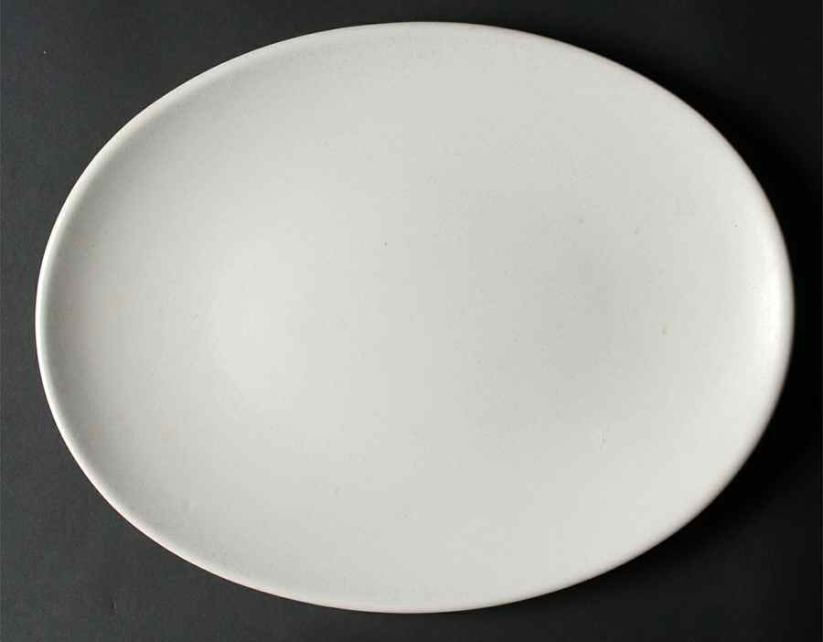 Antique White 13" Oval Serving Platter by Edwin Knowles-1