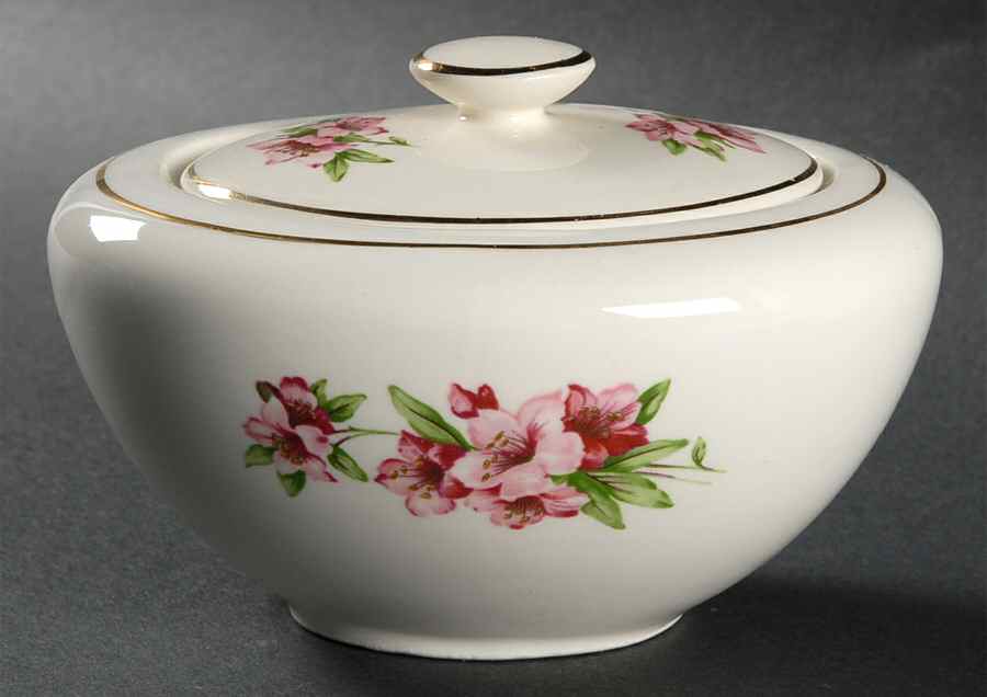 Azalea Sugar Bowl & Lid by Edwin Knowles-1