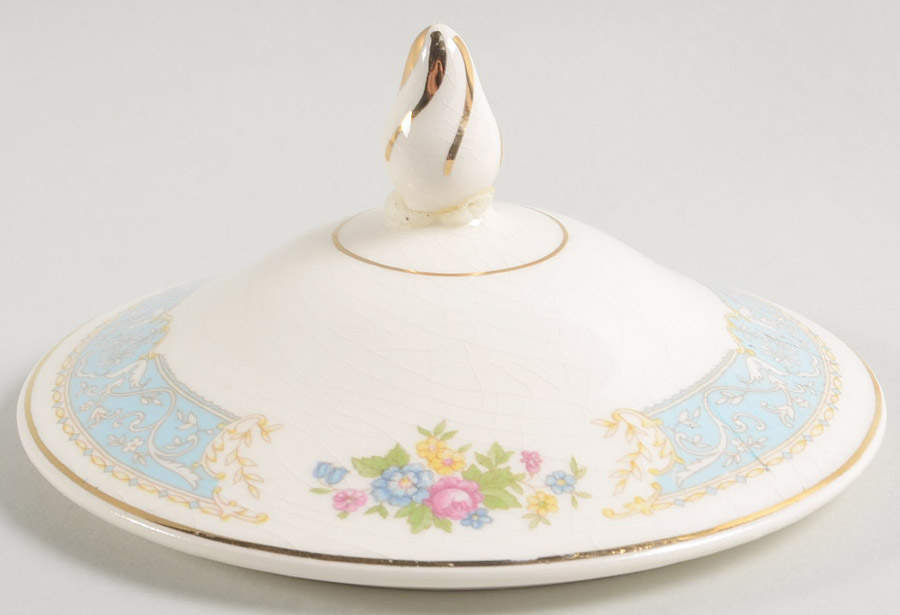 Blue Dawn Lid for Sugar Bowl by Edwin Knowles-1