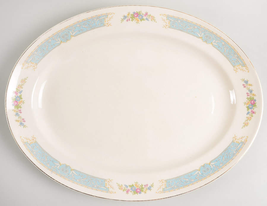 Blue Dawn 15" Oval Serving Platter by Edwin Knowles-1