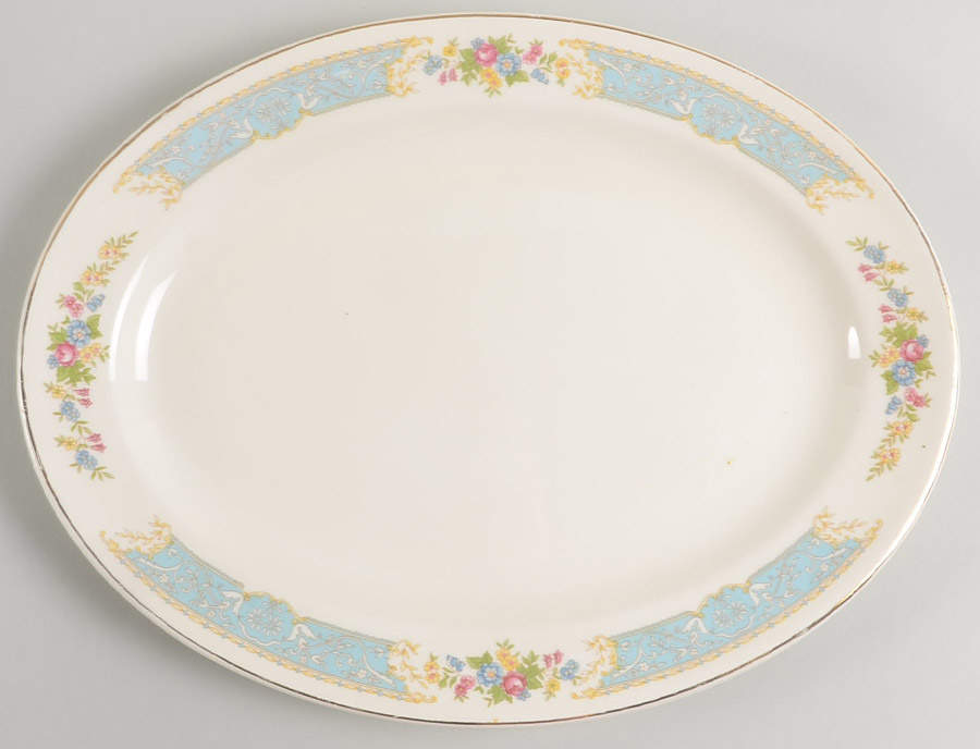 Blue Dawn 11" Oval Serving Platter by Edwin Knowles-1