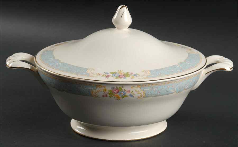 Blue Dawn Round Covered Vegetable by Edwin Knowles-1