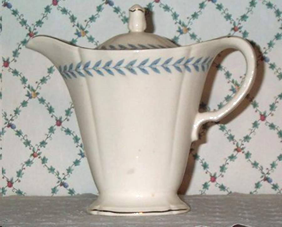 Blue Laurel Teapot & Lid by Edwin Knowles-1