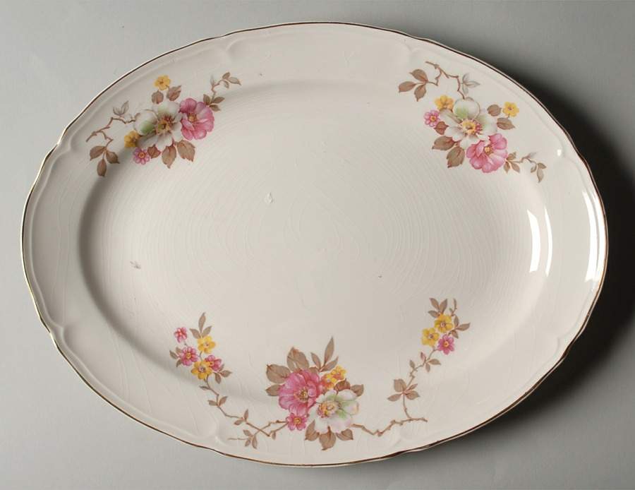 Blossom Time 13" Oval Serving Platter by Edwin Knowles-1
