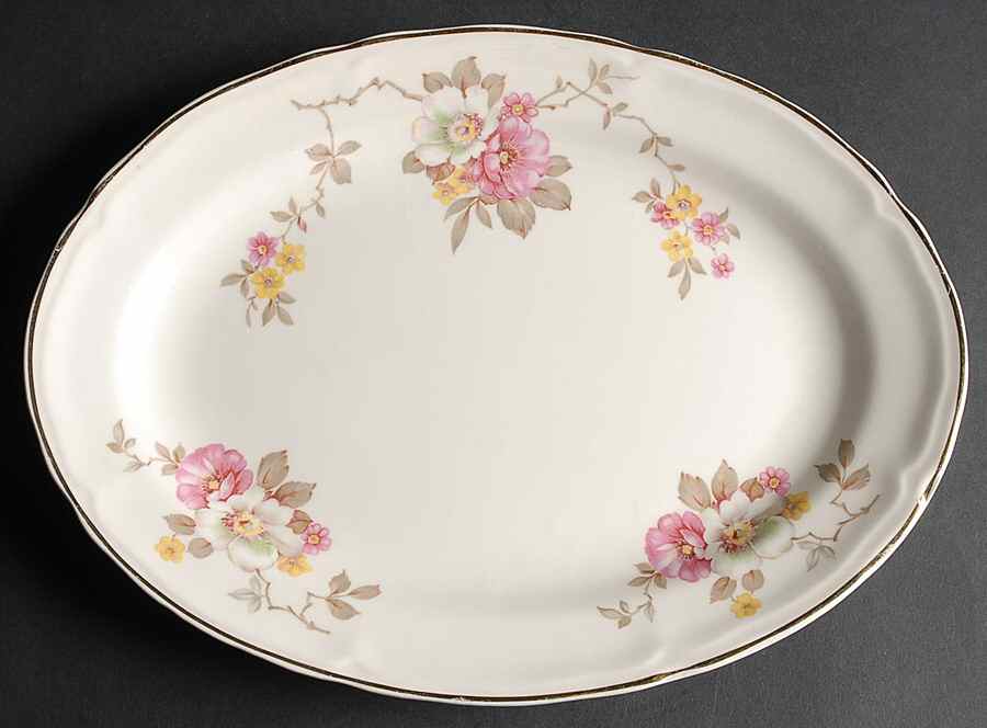 Blossom Time 11" Oval Serving Platter by Edwin Knowles-1