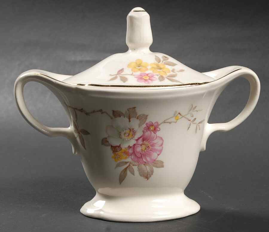 Blossom Time Sugar Bowl & Lid by Edwin Knowles-1