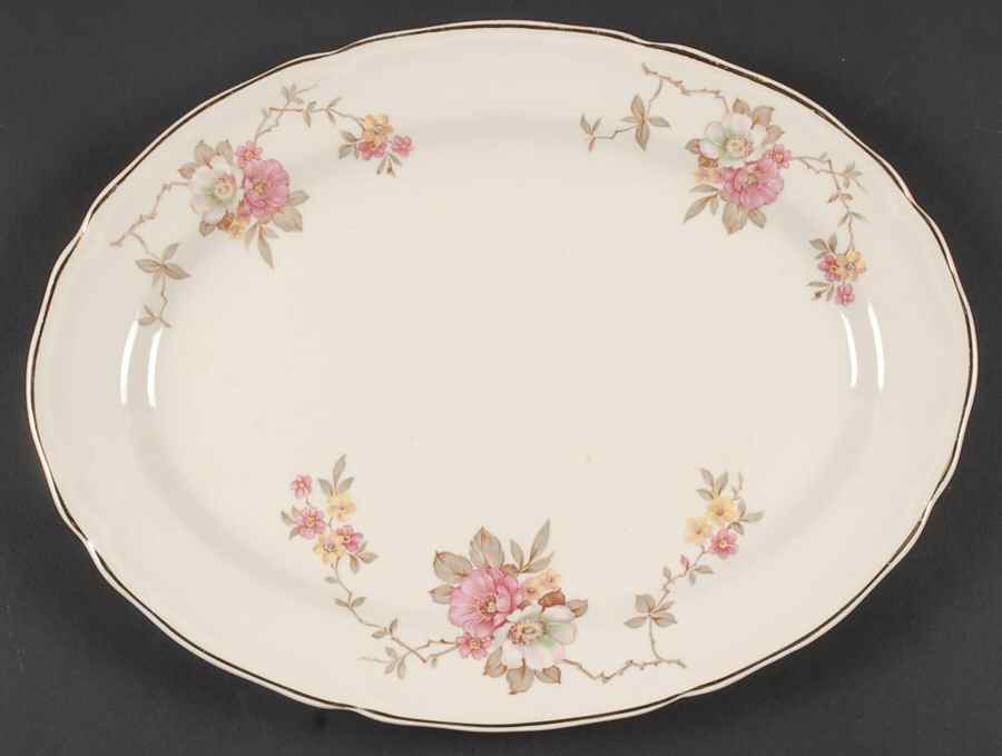 Blossom Time 13" Oval Serving Platter by Edwin Knowles-1