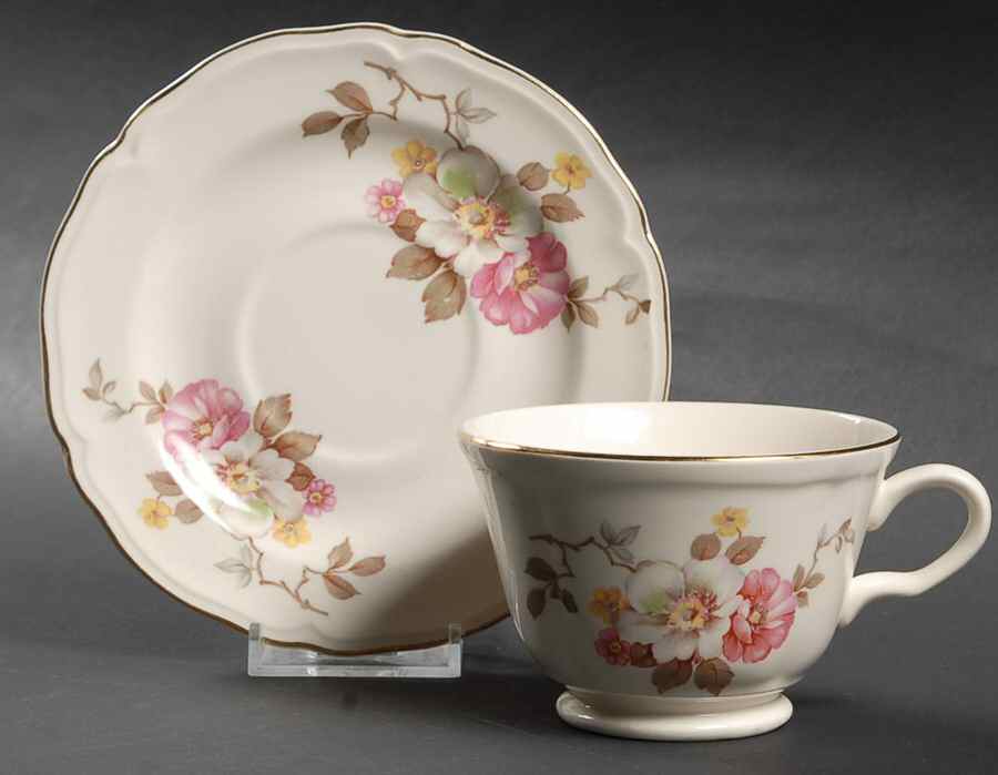 Blossom Time Footed Cup & Saucer Set by Edwin Knowles-1