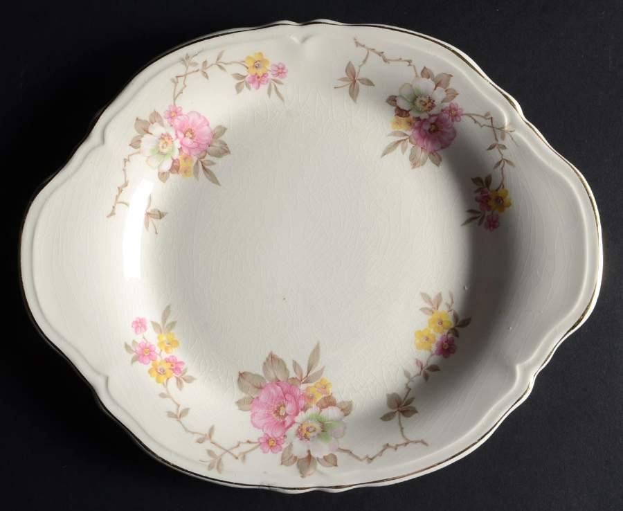 Blossom Time Handled Cake Plate by Edwin Knowles-1
