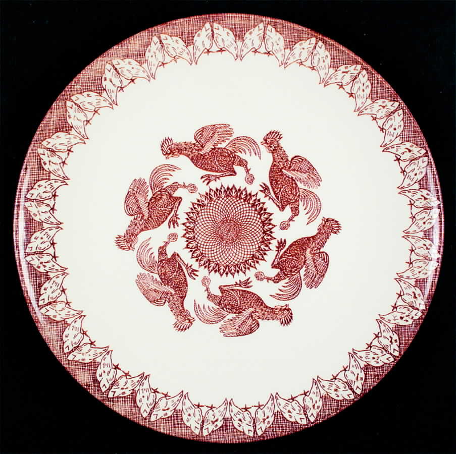 Brown Hen Party Dinner Plate by Edwin Knowles-1