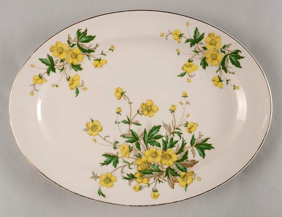 Buttercup 12" Oval Serving Platter by Edwin Knowles-1