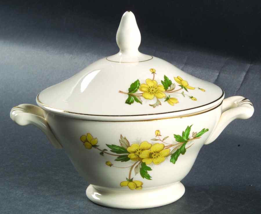 Buttercup Sugar Bowl & Lid by Edwin Knowles-1