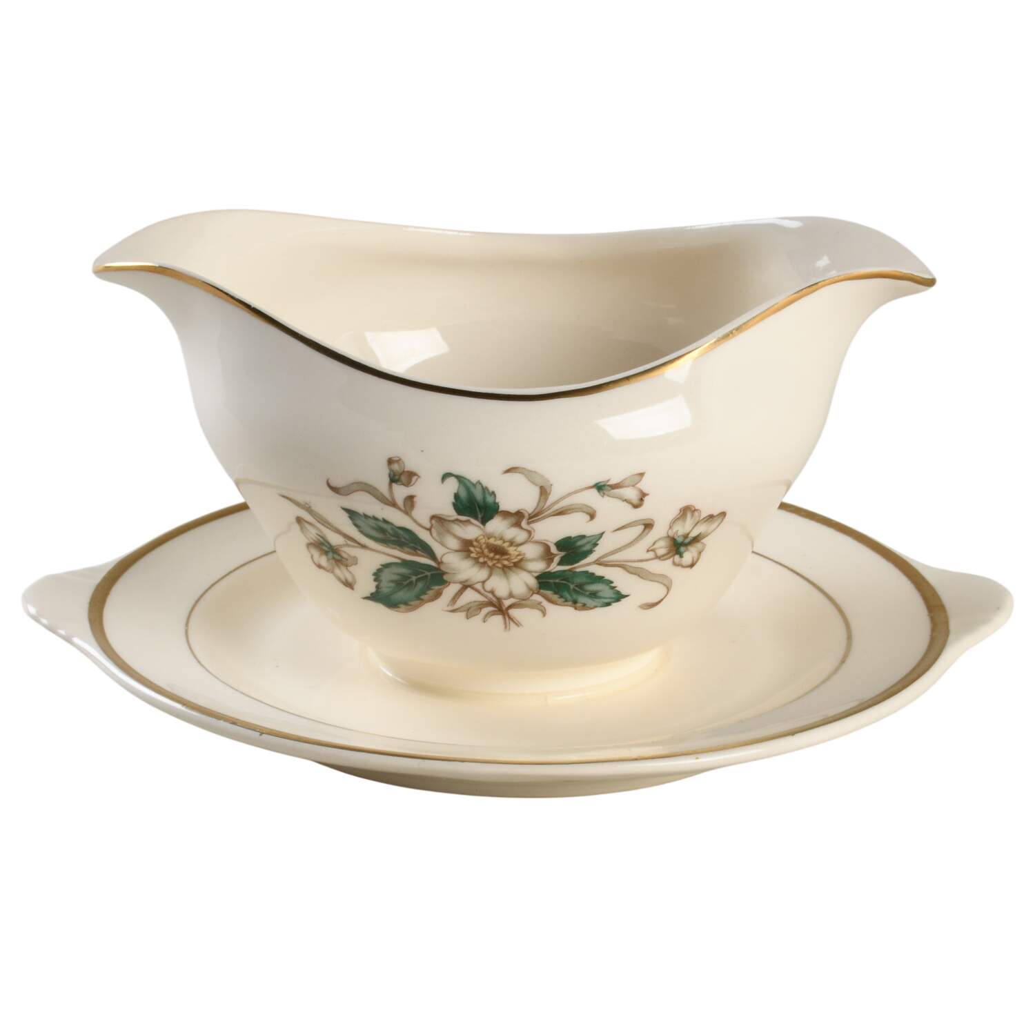 Carolina Gravy Boat with Attached Underplate by Edwin Knowles-1