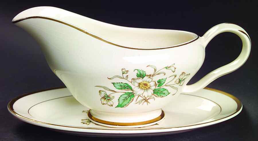 Carolina Gravy Boat & Underplate/Relish by Edwin Knowles-1