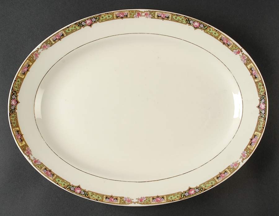 Chartreuse 13" Oval Serving Platter by Edwin Knowles-1