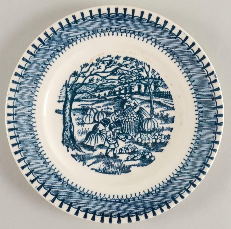 Country Life Blue Salad Plate by Edwin Knowles-1