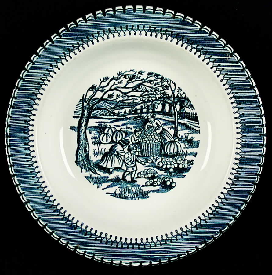 Country Life Blue Rim Soup Bowl by Edwin Knowles-1