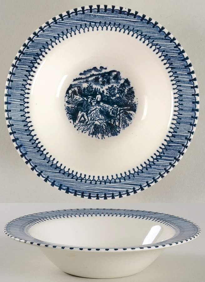 Country Life Blue Rim Cereal Bowl by Edwin Knowles-1