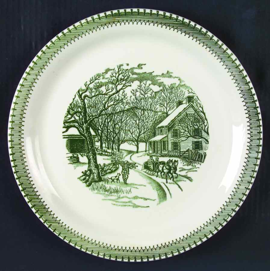 Country Life Green 11" Chop Plate (Round Platter) by Edwin Knowles-1