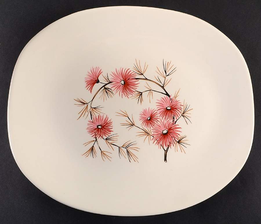 Coral Pine 12" Oval Serving Platter by Edwin Knowles-1