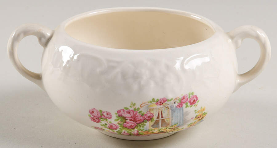 Cottage Window Sugar Bowl No Lid by Edwin Knowles-1