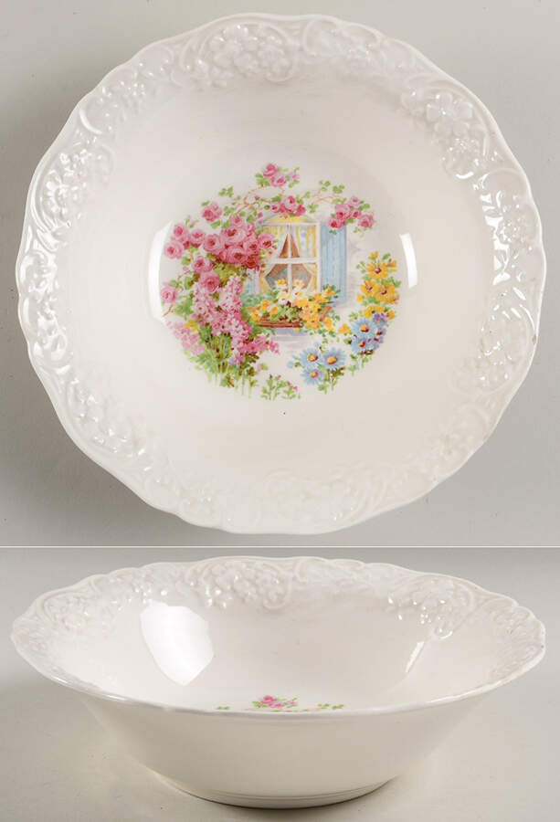 Cottage Window 8" Round Vegetable Bowl by Edwin Knowles-1