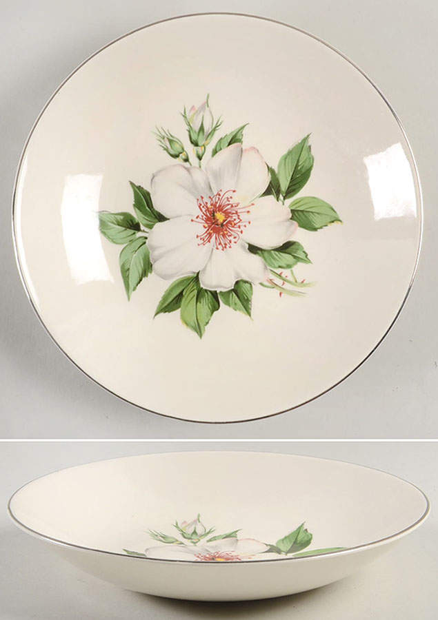 Damask Rose Coupe Soup Bowl by Edwin Knowles-1