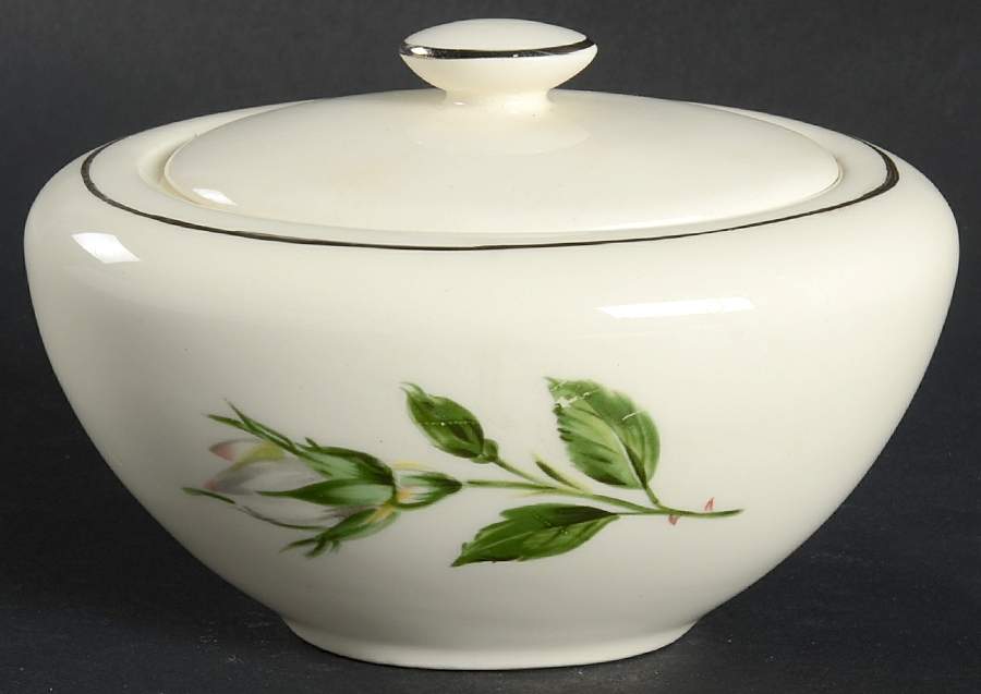 Damask Rose Sugar Bowl & Lid by Edwin Knowles-1