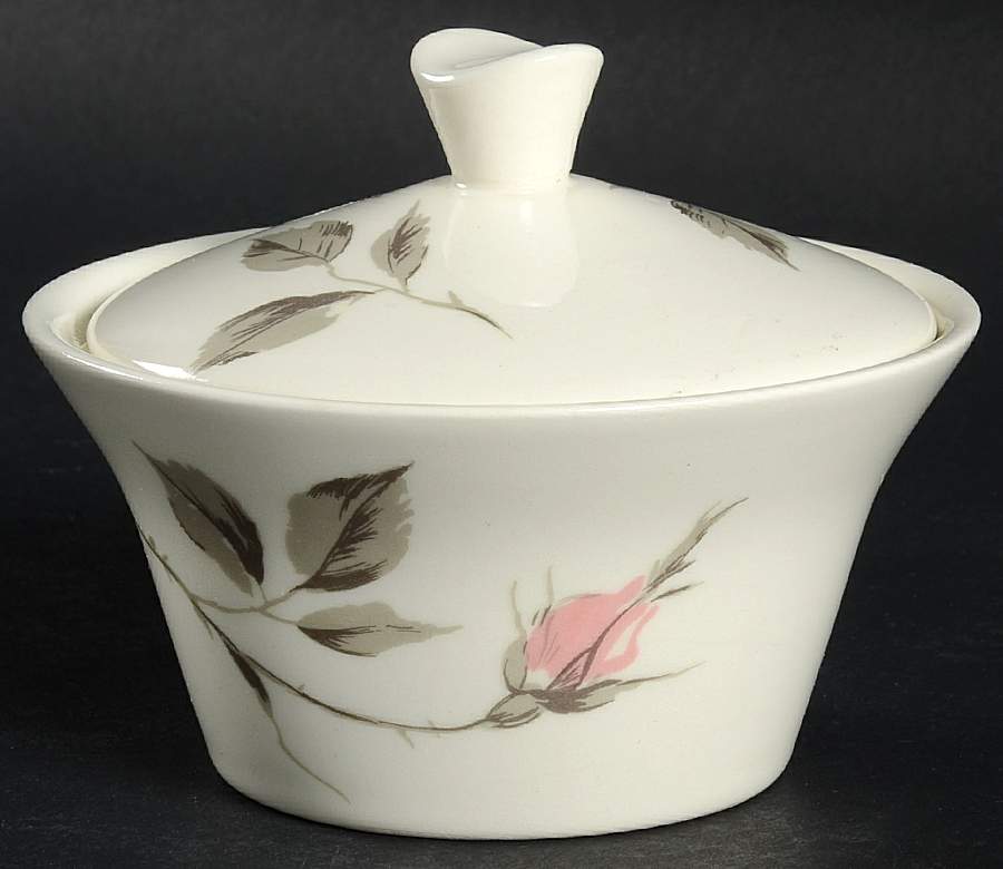 Dawn Rose Sugar Bowl & Lid by Edwin Knowles-1