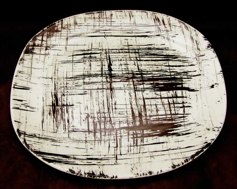Ebonette 14" Oval Serving Platter by Edwin Knowles-1