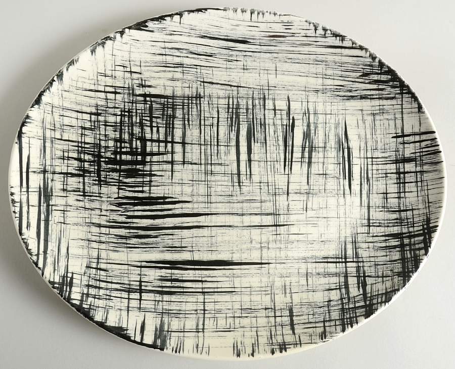 Ebonette 14" Oval Serving Platter by Edwin Knowles-1
