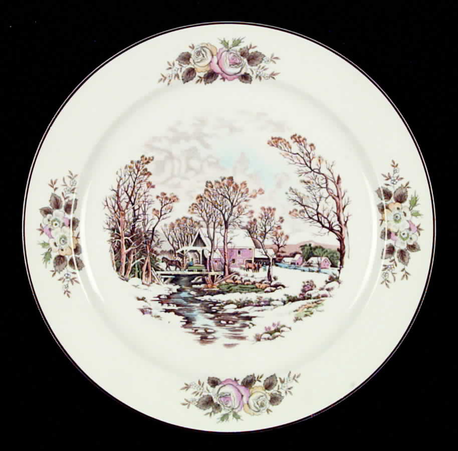 Farm In Winter Dinner Plate by Edwin Knowles-1