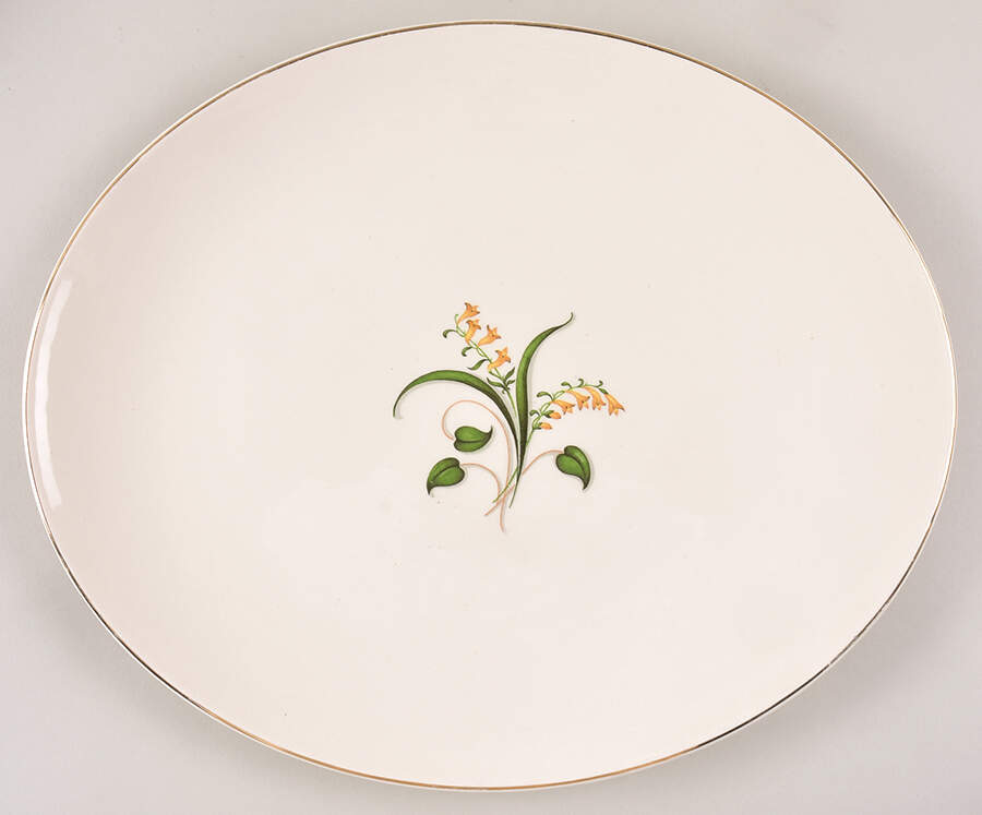 Forsythia 14" Oval Serving Platter by Edwin Knowles-1