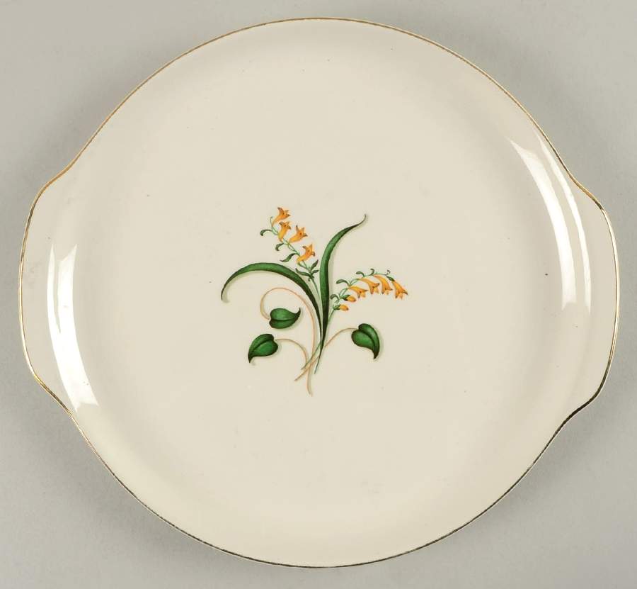 Forsythia Handled Cake Plate by Edwin Knowles-1