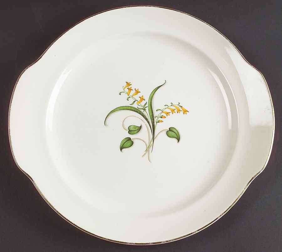 Forsythia Handled Cake Plate by Edwin Knowles-1