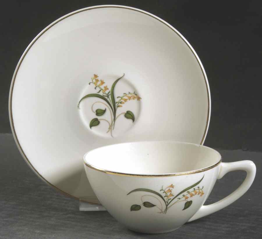 Forsythia Flat Cup & Saucer Set by Edwin Knowles-1