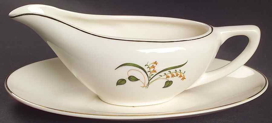 Forsythia Gravy Boat & Underplate/Relish by Edwin Knowles-1