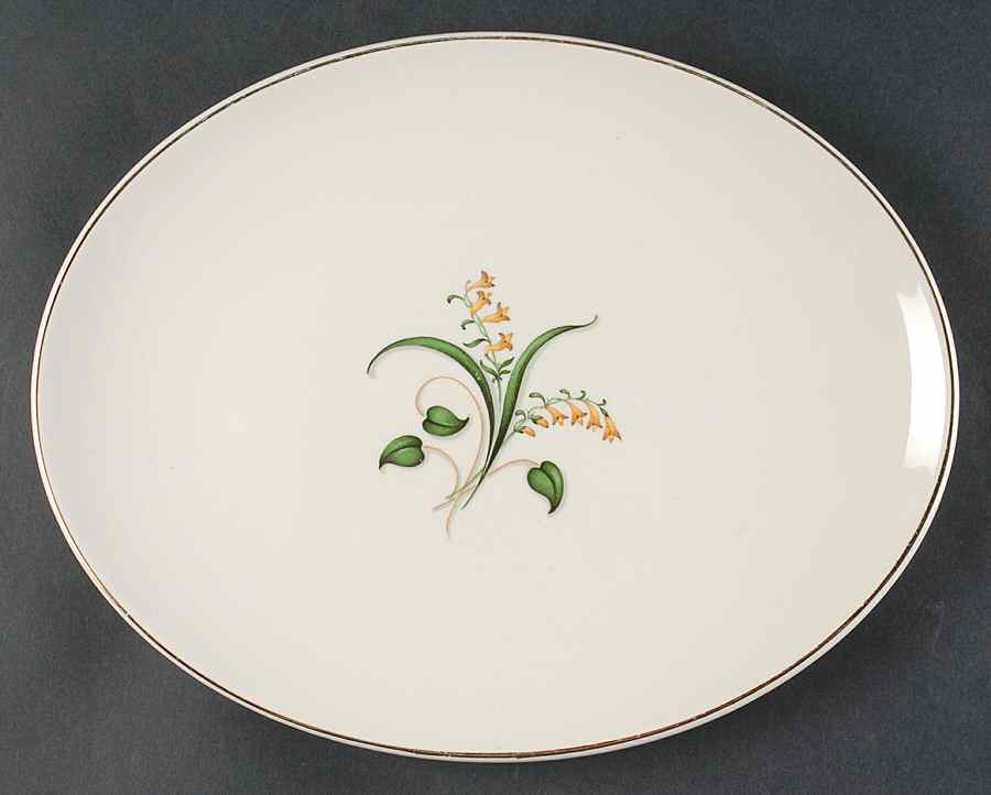 Forsythia 12" Oval Serving Platter by Edwin Knowles-1