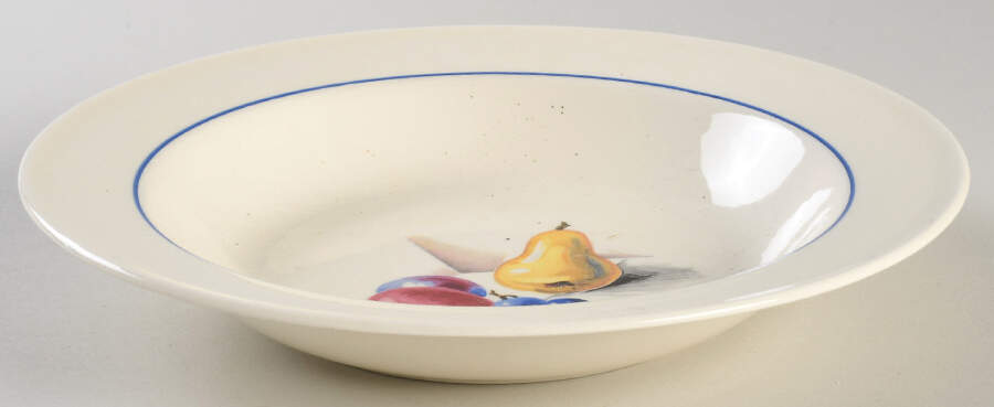 Fruits (Inner Blue Verge) Rim Soup Bowl by Edwin Knowles-1