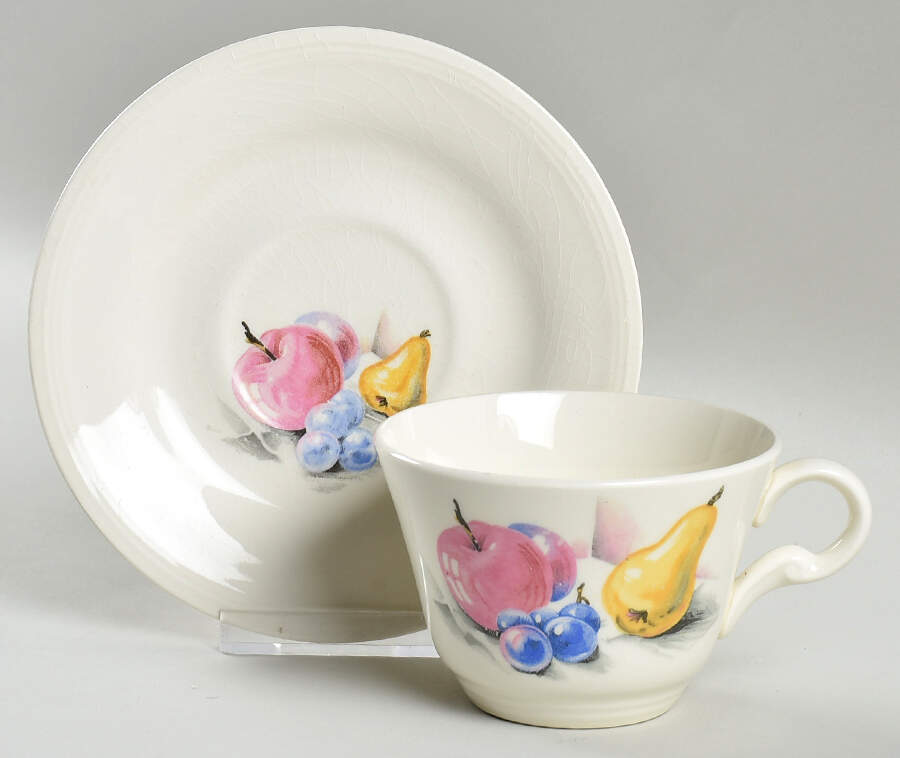 Fruits (Utilityware) Flat Cup & Saucer Set by Edwin Knowles-1