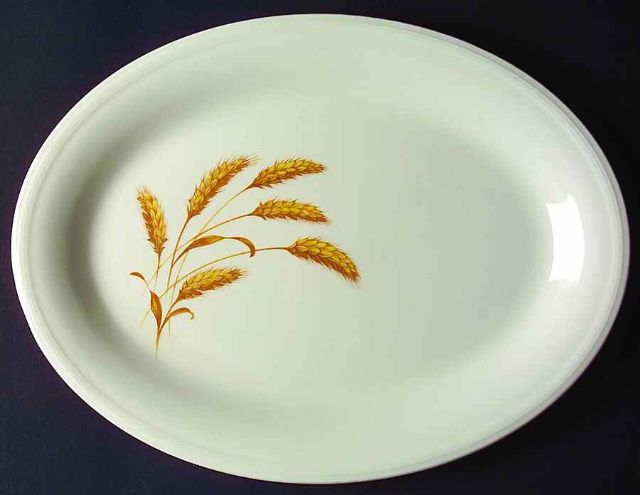 Golden Wheat 13" Oval Serving Platter by Edwin Knowles-1